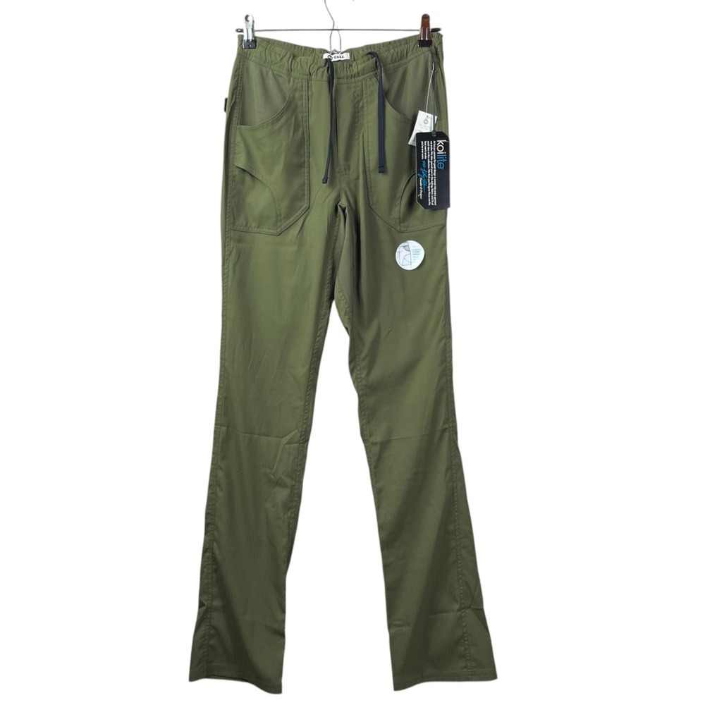 Koi Happiness Lite Scrub Tech Pants Womens XS Tall Green F Stop Cargo Pockets